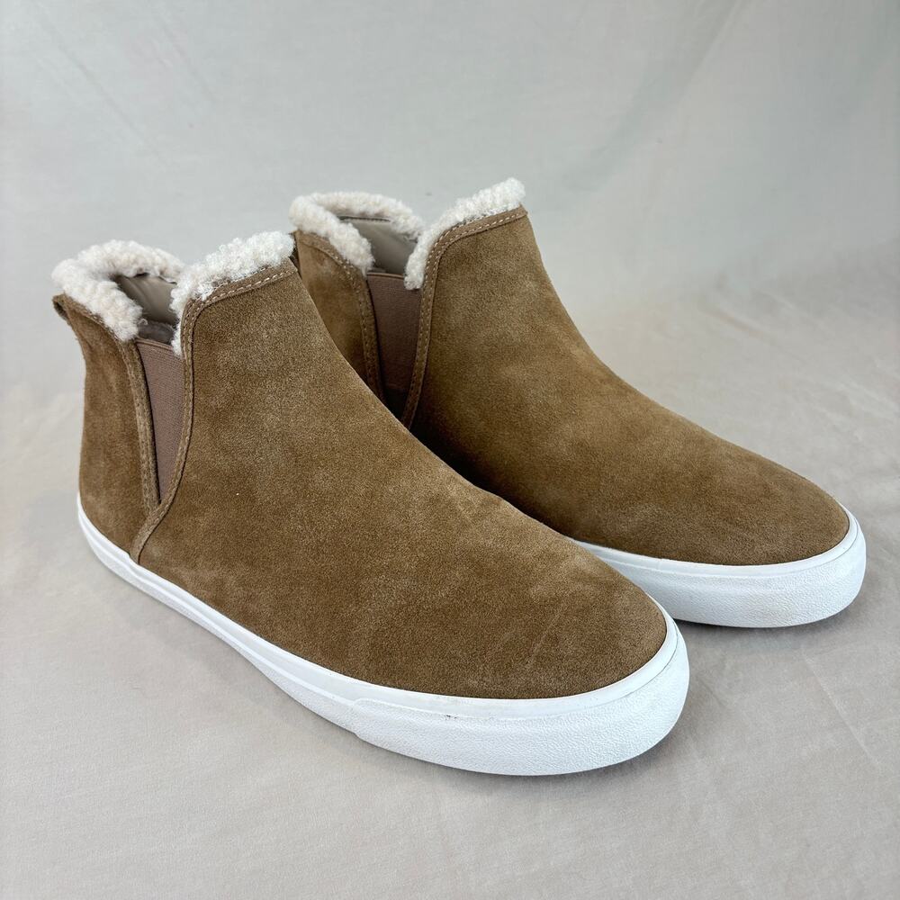 Lucky Brand Daycia Suede Upper Faux Fur Trim Slip-On Sneaker Boots Womens 10M